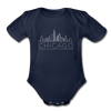 Chicago, Illinois Baby Bodysuit - Organic Skyline Chicago Baby Bodysuit - dark navy