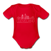 Cleveland, Ohio Baby Bodysuit - Organic Skyline Cleveland Baby Bodysuit - red