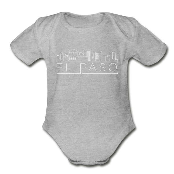 El Paso, Texas Baby Bodysuit - Organic Skyline El Paso Baby Bodysuit - heather gray