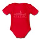 Fresno, California Baby Bodysuit - Organic Skyline Fresno Baby Bodysuit - red