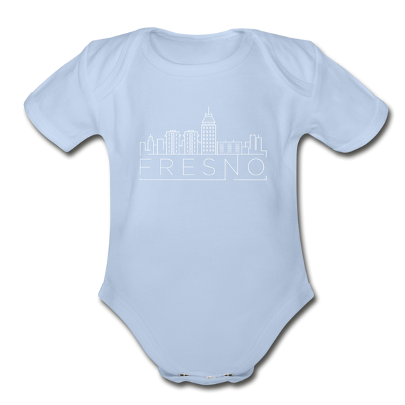 Fresno, California Baby Bodysuit - Organic Skyline Fresno Baby Bodysuit - sky