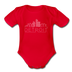 Detroit, Michigan Baby Bodysuit - Organic Skyline Detroit Baby Bodysuit - red