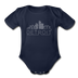 Detroit, Michigan Baby Bodysuit - Organic Skyline Detroit Baby Bodysuit - dark navy