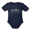 Columbus, Ohio Baby Bodysuit - Organic Skyline Columbus Baby Bodysuit - dark navy