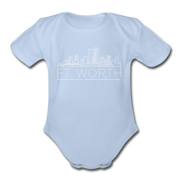 Fort Worth, Texas Baby Bodysuit - Organic Skyline Fort Worth Baby Bodysuit - sky