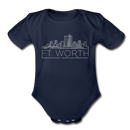 Fort Worth, Texas Baby Bodysuit - Organic Skyline Fort Worth Baby Bodysuit - dark navy
