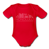 Honolulu, Hawaii Baby Bodysuit - Organic Skyline Honolulu Baby Bodysuit - red