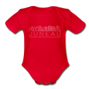 Juneau, Alaska Baby Bodysuit - Organic Skyline Juneau Baby Bodysuit - red