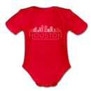 Houston, Texas Baby Bodysuit - Organic Skyline Houston Baby Bodysuit - red