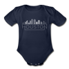 Houston, Texas Baby Bodysuit - Organic Skyline Houston Baby Bodysuit - dark navy