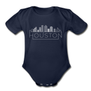 Houston, Texas Baby Bodysuit - Organic Skyline Houston Baby Bodysuit - dark navy