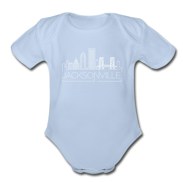 Jacksonville, Florida Baby Bodysuit - Organic Skyline Jacksonville Baby Bodysuit - sky