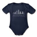 Jacksonville, Florida Baby Bodysuit - Organic Skyline Jacksonville Baby Bodysuit - dark navy