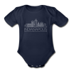 Indianapolis, Indiana Baby Bodysuit - Organic Skyline Indianapolis Baby Bodysuit - dark navy