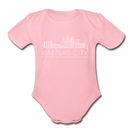 Kansas City, Missouri Baby Bodysuit - Organic Skyline Kansas City Baby Bodysuit - light pink