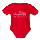 Kansas City, Missouri Baby Bodysuit - Organic Skyline Kansas City Baby Bodysuit - red