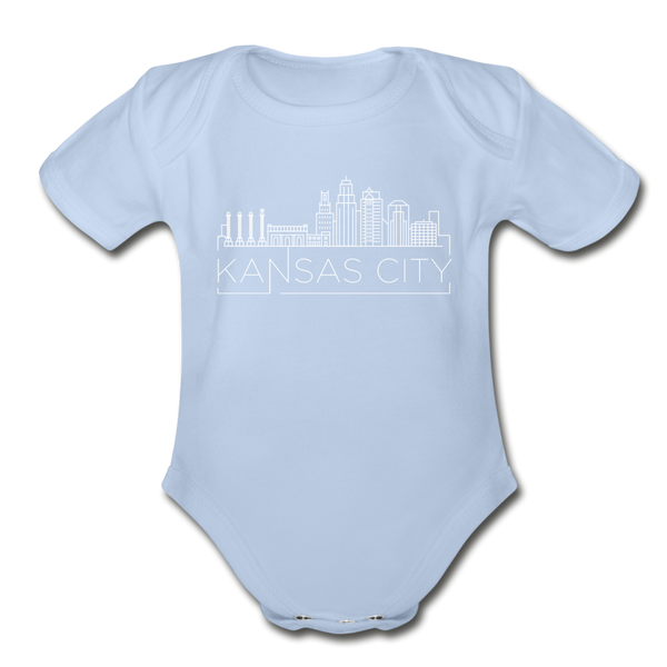 Kansas City, Missouri Baby Bodysuit - Organic Skyline Kansas City Baby Bodysuit - sky