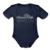 Kansas City, Missouri Baby Bodysuit - Organic Skyline Kansas City Baby Bodysuit - dark navy