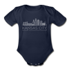 Kansas City, Missouri Baby Bodysuit - Organic Skyline Kansas City Baby Bodysuit - dark navy