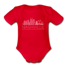 Nashville, Tennessee Baby Bodysuit - Organic Skyline Nashville Baby Bodysuit - red