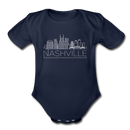 Nashville, Tennessee Baby Bodysuit - Organic Skyline Nashville Baby Bodysuit - dark navy