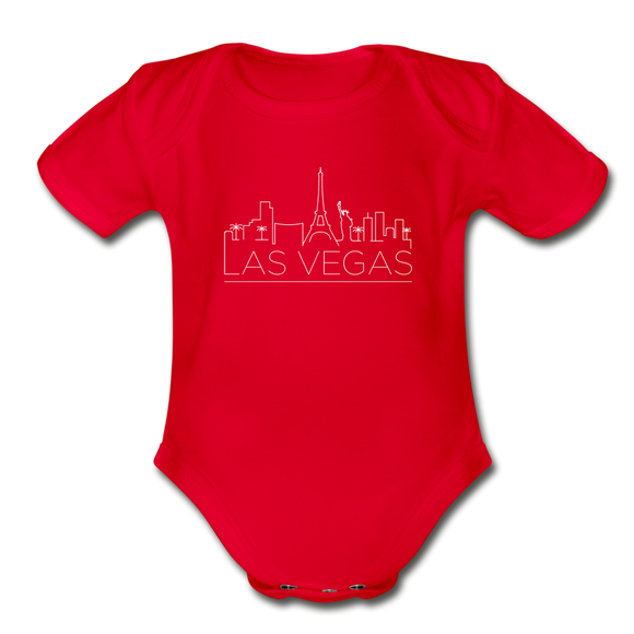 Las Vegas, Nevada Baby Bodysuit - Organic Skyline Las Vegas Baby Bodysuit - red