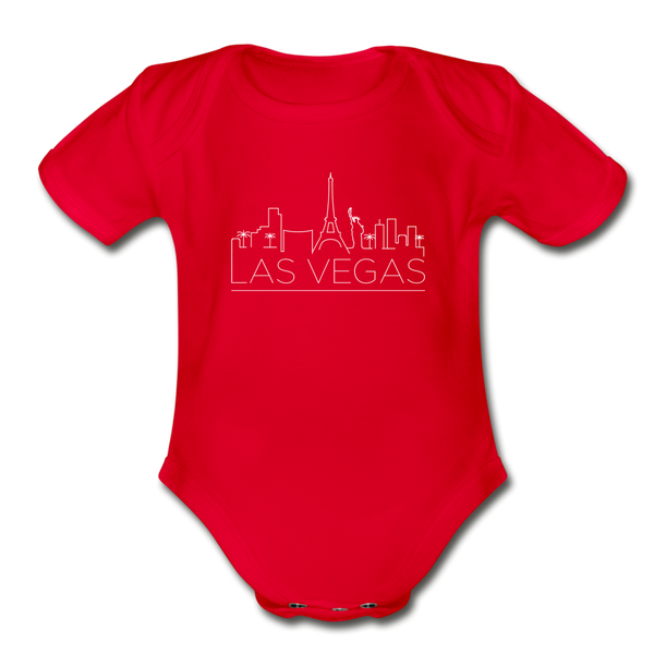 Las Vegas, Nevada Baby Bodysuit - Organic Skyline Las Vegas Baby Bodysuit - red