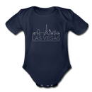 Las Vegas, Nevada Baby Bodysuit - Organic Skyline Las Vegas Baby Bodysuit - dark navy