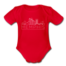 Memphis, Tennessee Baby Bodysuit - Organic Skyline Memphis Baby Bodysuit - red