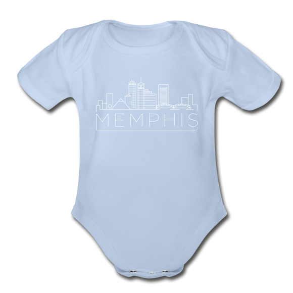 Memphis, Tennessee Baby Bodysuit - Organic Skyline Memphis Baby Bodysuit - sky