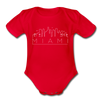 Miami, Florida Baby Bodysuit - Organic Skyline Miami Baby Bodysuit - red