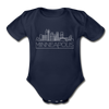 Minneapolis, Minnesota Baby Bodysuit - Organic Skyline Minneapolis Baby Bodysuit - dark navy