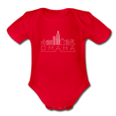 Omaha, Nebraska Baby Bodysuit - Organic Skyline Omaha Baby Bodysuit - red