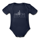 Omaha, Nebraska Baby Bodysuit - Organic Skyline Omaha Baby Bodysuit - dark navy