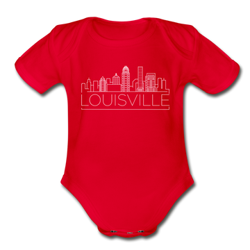 Louisville, Kentucky Baby Bodysuit - Organic Skyline Louisville Baby Bodysuit - red