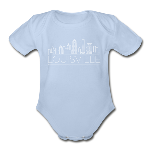 Louisville, Kentucky Baby Bodysuit - Organic Skyline Louisville Baby Bodysuit - sky