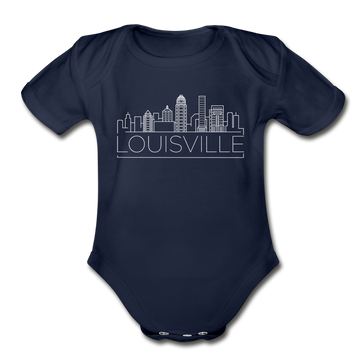 Louisville, Kentucky Baby Bodysuit - Organic Skyline Louisville Baby Bodysuit - dark navy