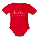 Milwaukee, Wisconsin Baby Bodysuit - Organic Skyline Milwaukee Baby Bodysuit - red