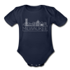 Milwaukee, Wisconsin Baby Bodysuit - Organic Skyline Milwaukee Baby Bodysuit - dark navy