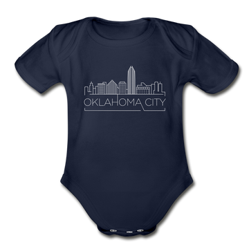 Oklahoma City, Oklahoma Baby Bodysuit - Organic Skyline Oklahoma City Baby Bodysuit - dark navy