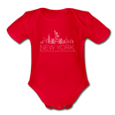 New York Baby Bodysuit - Organic Skyline New York Baby Bodysuit - red