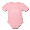 Philadelphia, Pennsylvania Baby Bodysuit - Organic Skyline Philadelphia Baby Bodysuit - light pink