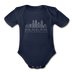 Philadelphia, Pennsylvania Baby Bodysuit - Organic Skyline Philadelphia Baby Bodysuit - dark navy