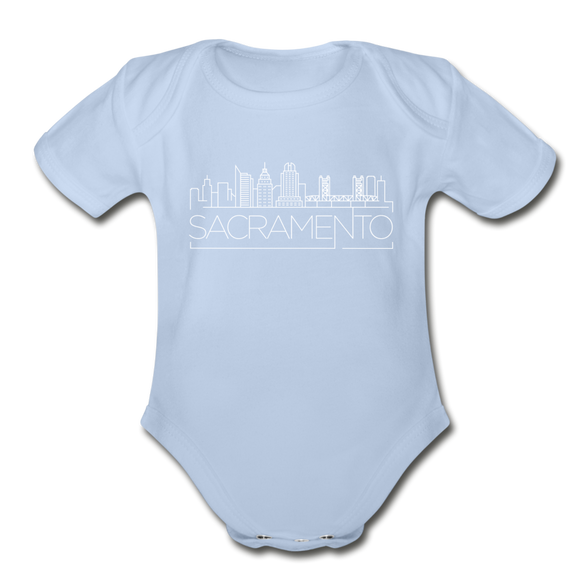 Sacramento, California Baby Bodysuit - Organic Skyline Sacramento Baby Bodysuit - sky