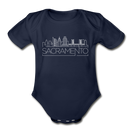 Sacramento, California Baby Bodysuit - Organic Skyline Sacramento Baby Bodysuit - dark navy