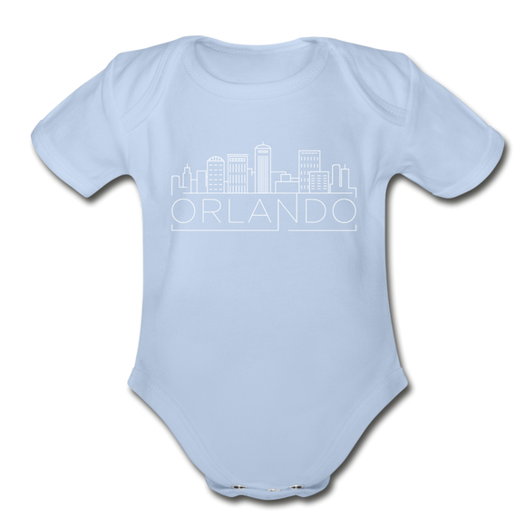 Orlando, Florida Baby Bodysuit - Organic Skyline Orlando Baby Bodysuit - sky