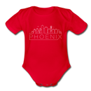 Phoenix, Arizona Baby Bodysuit - Organic Skyline Phoenix Baby Bodysuit - red