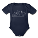 Phoenix, Arizona Baby Bodysuit - Organic Skyline Phoenix Baby Bodysuit - dark navy