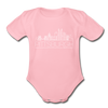 Pittsburgh, Pennsylvania Baby Bodysuit - Organic Skyline Pittsburgh Baby Bodysuit - light pink
