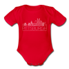 Pittsburgh, Pennsylvania Baby Bodysuit - Organic Skyline Pittsburgh Baby Bodysuit - red